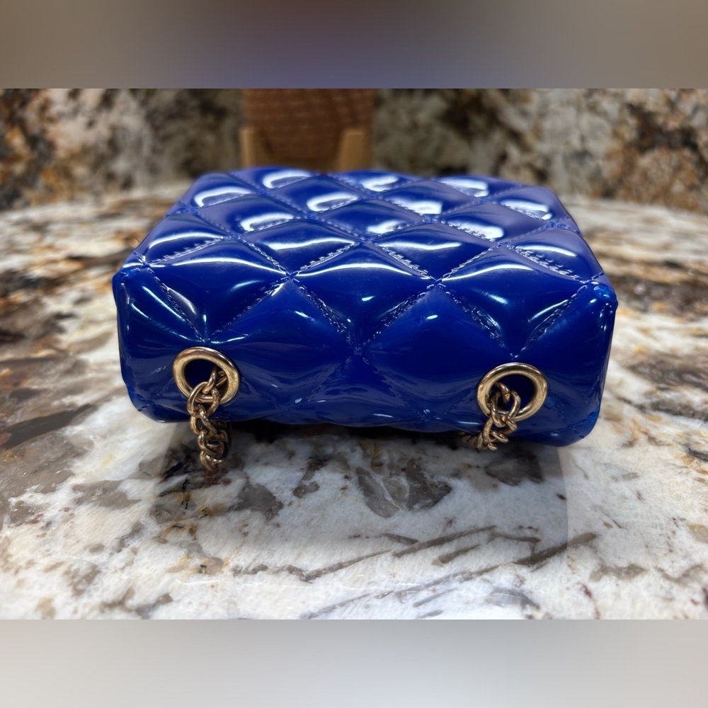 Blue Quilted Chain Bag - Picture 7 of 7